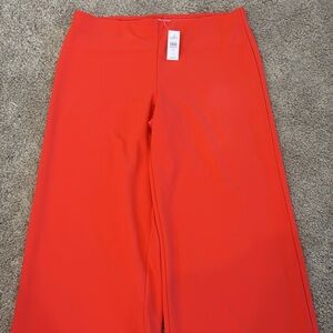 LOFT Women's Bright Tomato 🍅 Red Wide Leg Pants, NWT
